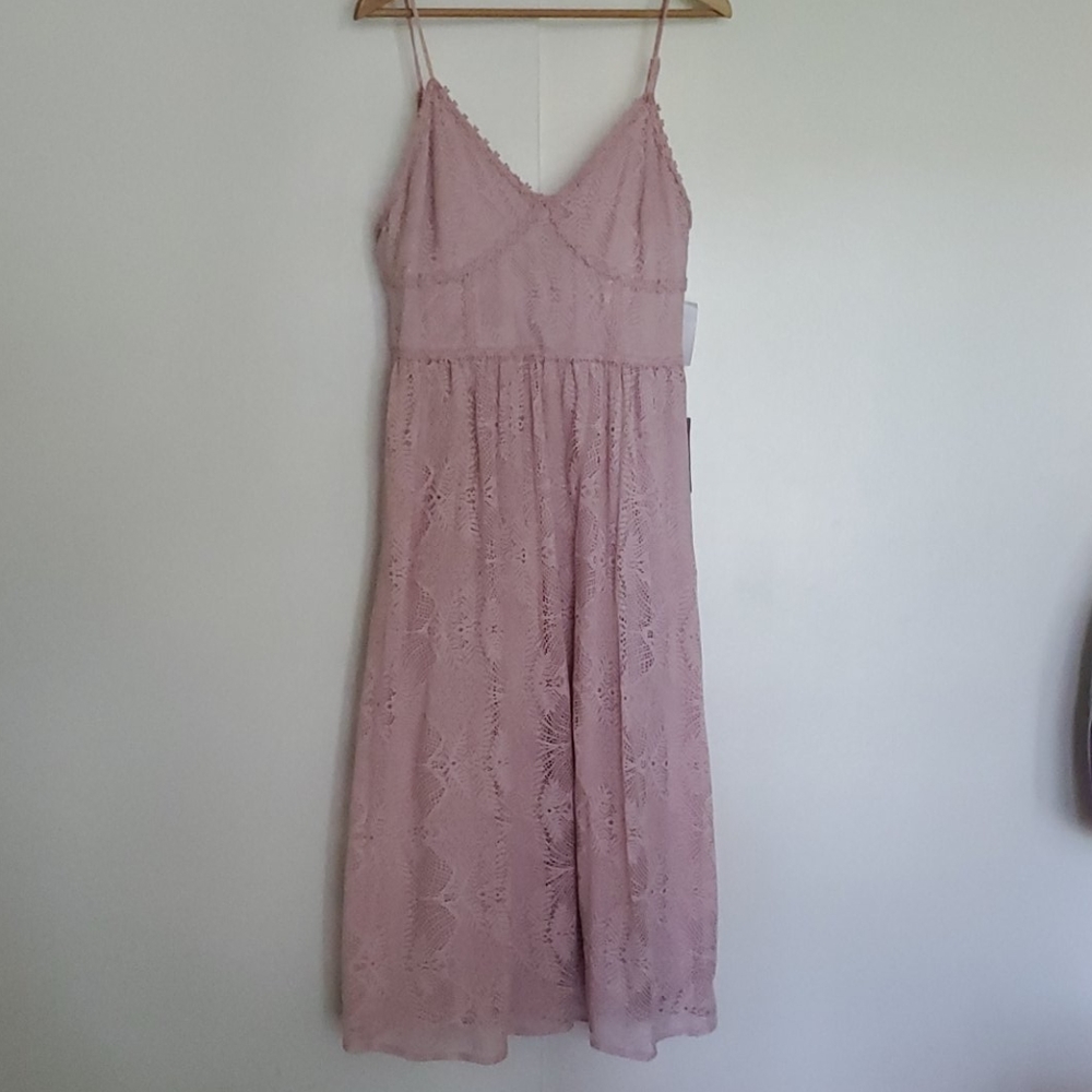 NWT Dusty Rose Spaghetti Strap Lace Dress